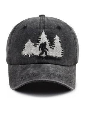 Bigfoot Hats for Men Women, Funny Adjustable Cotton Embroidered Sasquatch
